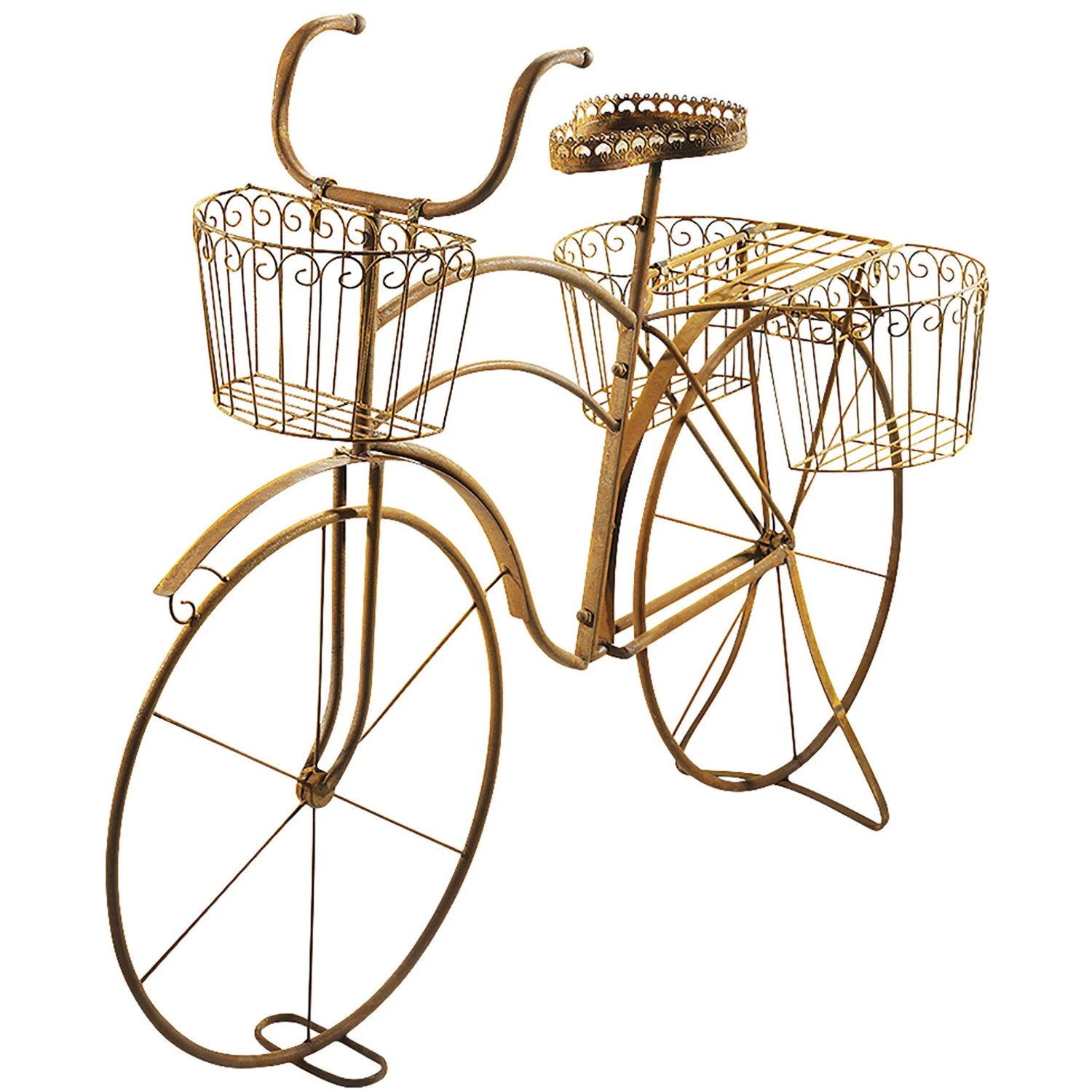 Kobolo Deko Fahrrad aus Naturgerostetem Metall zum Bepflanzen