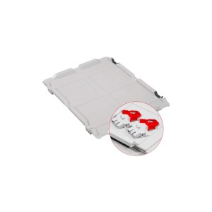 PROREGAL Eurobox Spar Set mit Scharnierdeckel und roten Verschlüssen, 20 Liter.