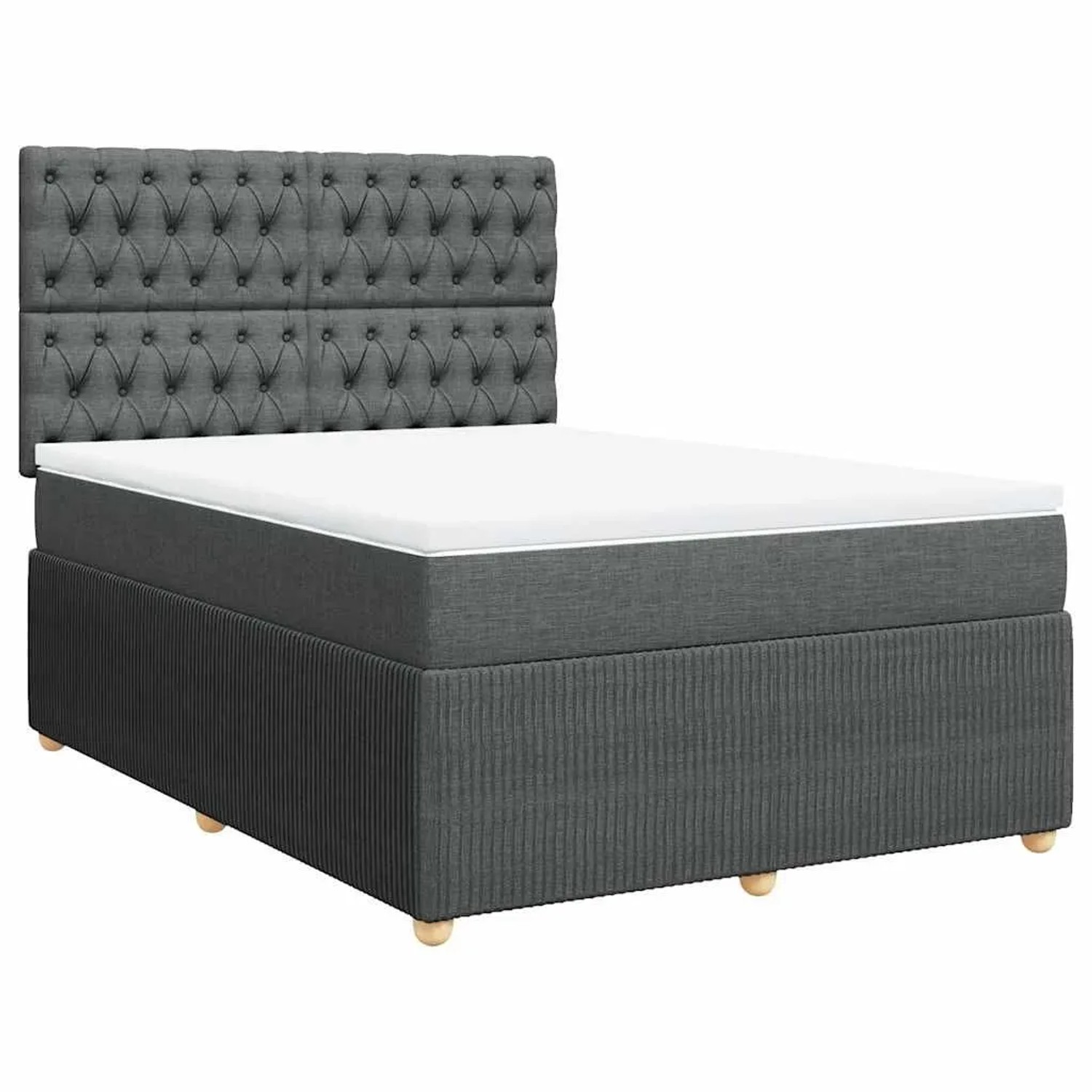 Thumbnail - vidaXL Boxspringbett mit Matratze Dunkelgrau 160x200 cm Stoff 3294415