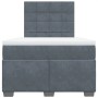 Dunkelgraues vidaXL Boxspringbett (120x190 cm) mit Matratze und Kopfteil aus Samt.