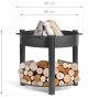 CookKing Feuerschale Montana Stahl, Ø 80cm, mit Holzlager. Robuste Feuerstelle für Garten und Terrasse.