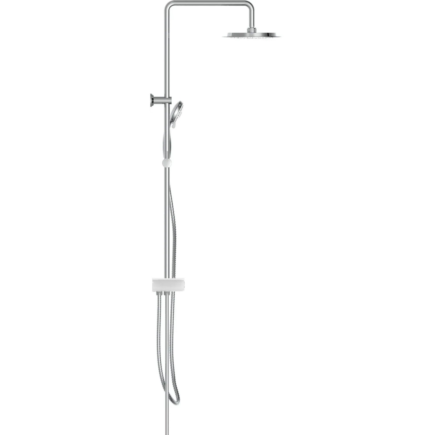 Schütte Aquastar Überkopf-Brauseset mit Kopf- und Handbrause, Chrom/Weiß.