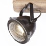 Brilliant Spot Carmen: 2-flammiger Deckenstrahler aus Holz und Stahl in Burned Steel Optik.