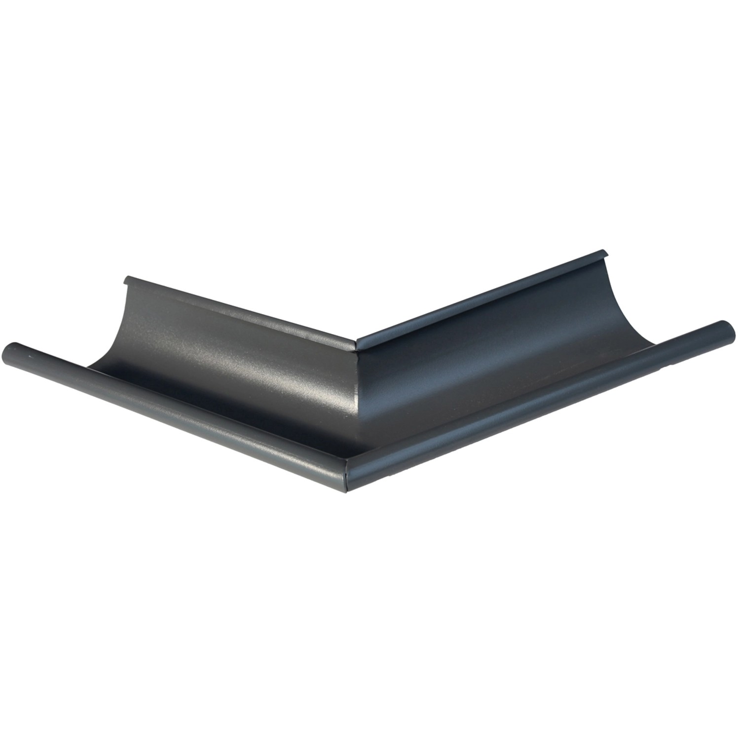 Anthrazitfarbenes Eckstück des Skan Holz Regenrinnen-Sets für Pavillon Nancy.
