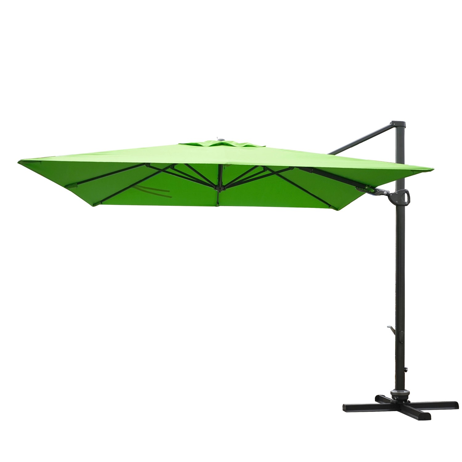 MCW Ampelschirm A39 3x3m Drehbar Grün ohne Ständer