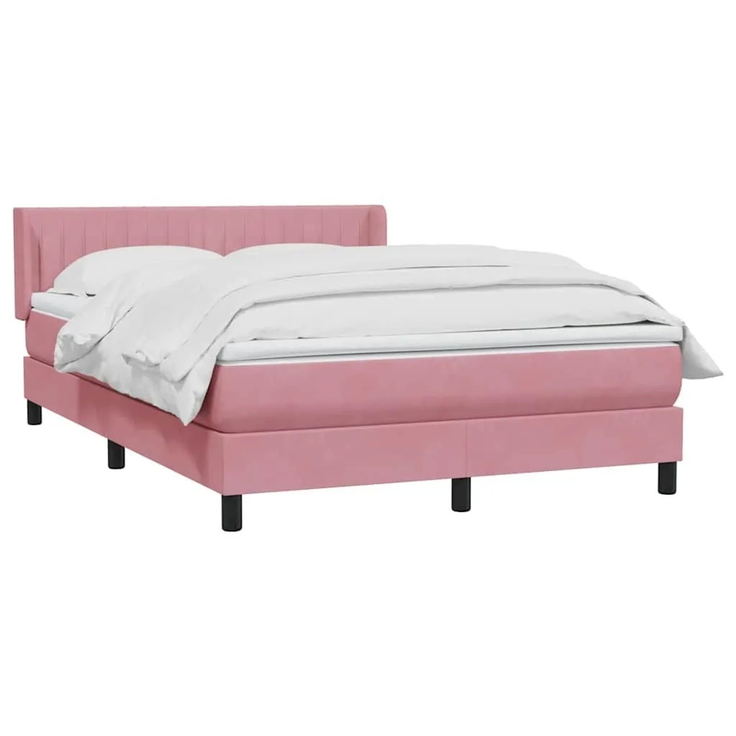 vidaXL Boxspringbett mit Matratze Rosa 140x210 cm Samt 3318284 günstig online kaufen