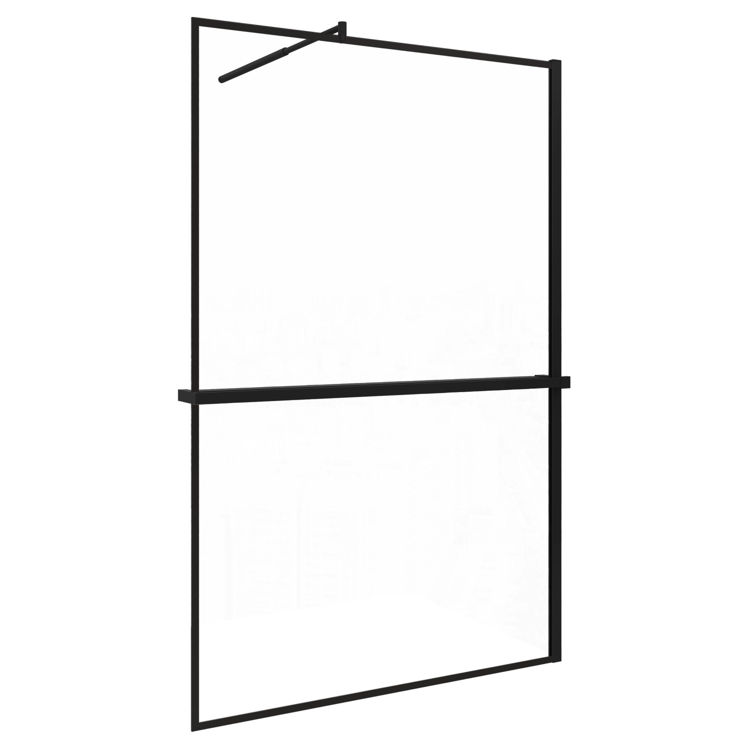 AICA 80x200cm Walk In Schwarz Aluminiumrahmen Duschwand mit Duschregal Hand günstig online kaufen