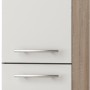 Optifit Midi-Apothekerschrank Dakar286, 30x174,4x60 cm, Weiß-Eiche, mit 2 Auszügen und 4 Schubkästen.