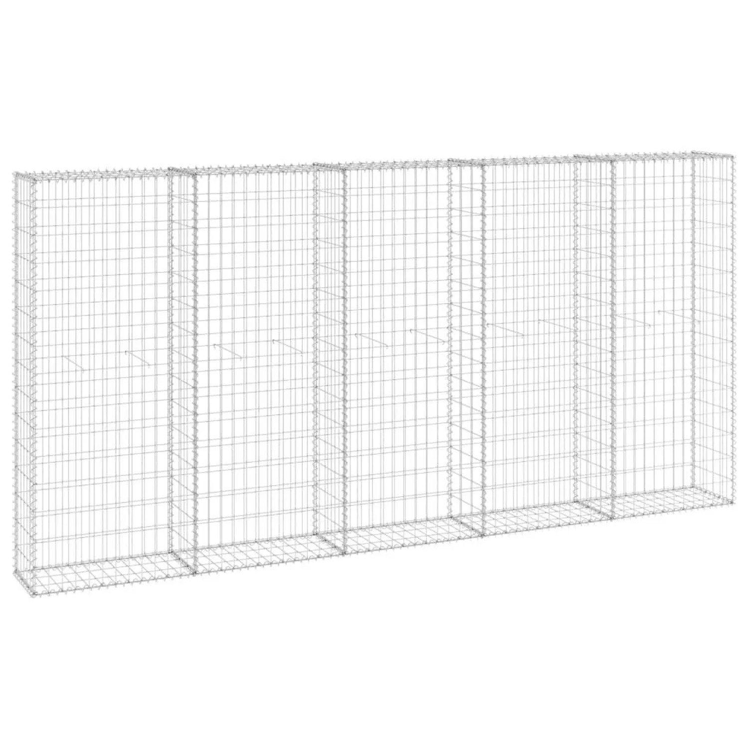 vidaXL Gabionenwand mit Abdeckung Verzinkter Stahl 300x30x150 cm 147822 günstig online kaufen