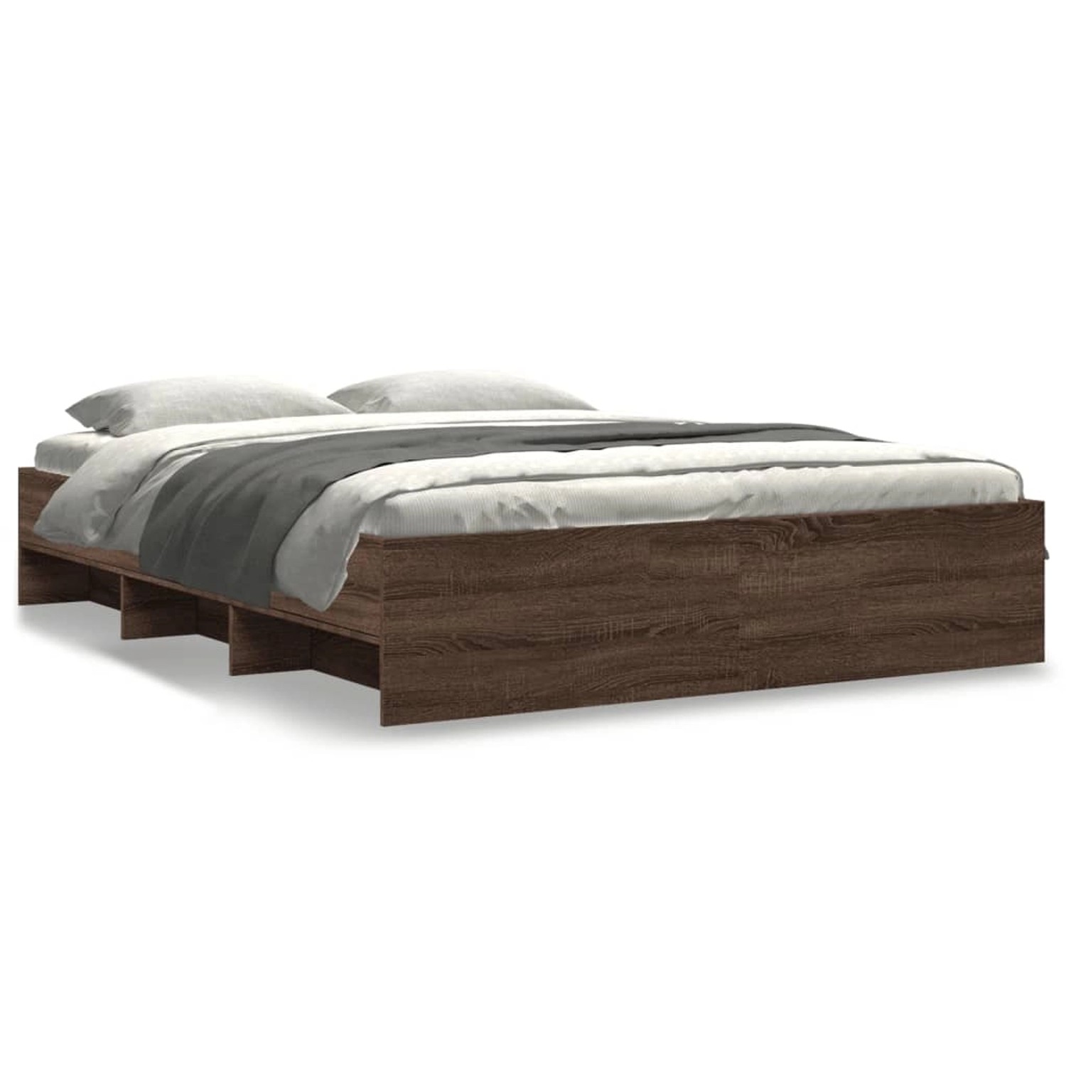 vidaXL Bettgestell ohne Matratze Braun Eiche 160x200 cm Holzwerkstoff 32956 günstig online kaufen