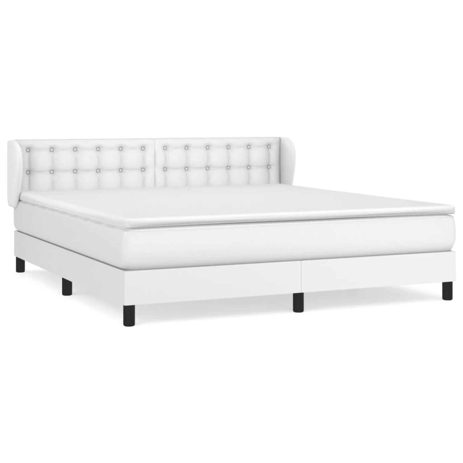 vidaXL Boxspringbett mit Matratze Weiß 180x200 cm Kunstleder 3127326 günstig online kaufen