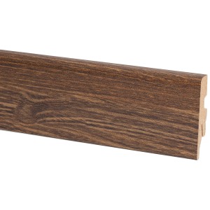 Sockelleiste Nussbaum, 60mm hoch, zur Wandbefestigung. Dekorativer Abschluss für jeden Boden.