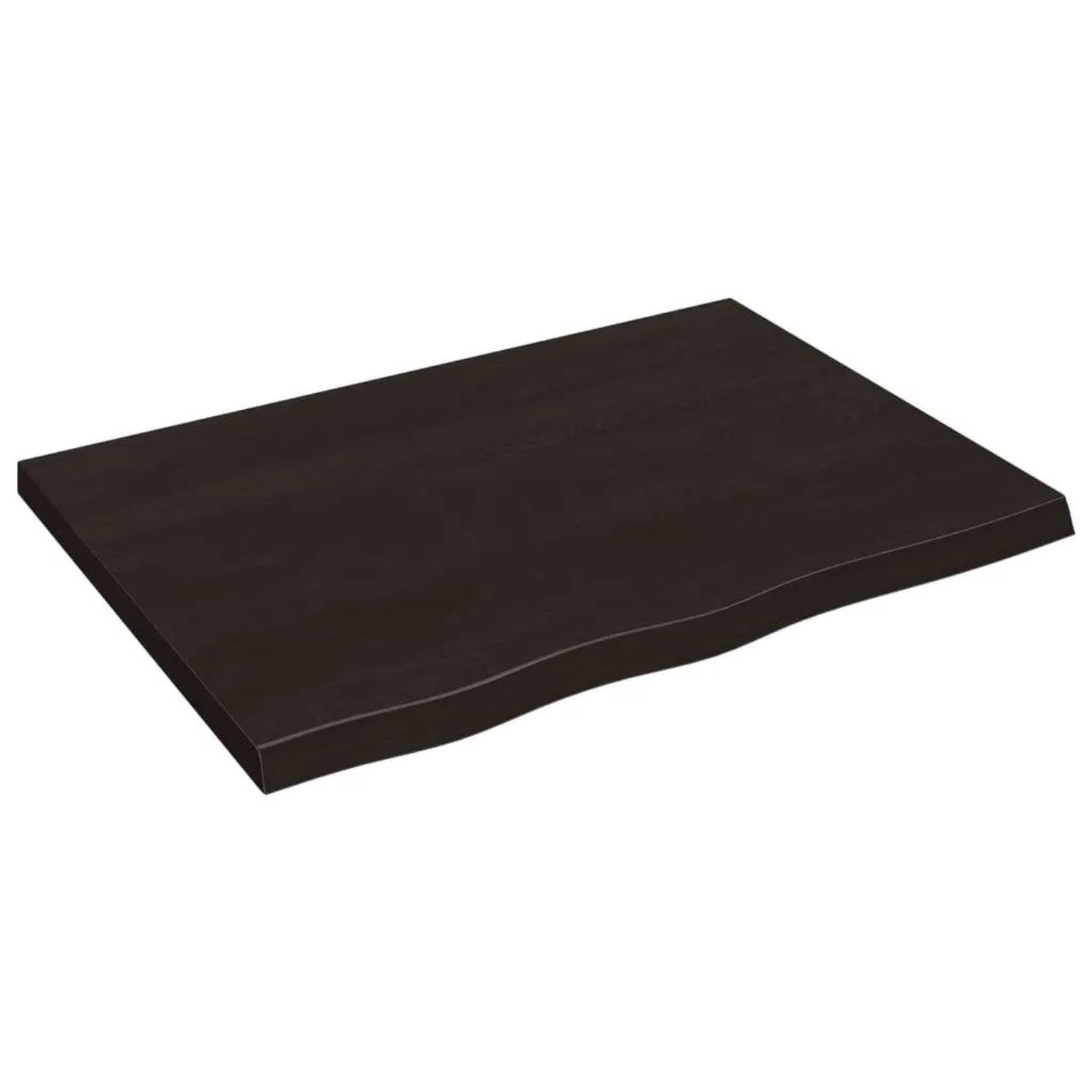 vidaXL Tischplatte Dunkelbraun 80x60x2-4cm Massivholz Eiche 3156423