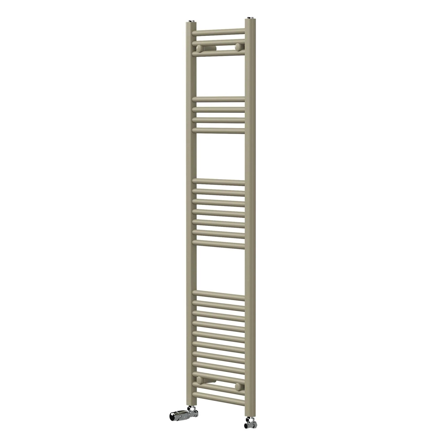 LuxeBath Handtuchheizkörper 400 x 1500 mm Beige mit Thermostatventil Badheizkörper Gerade Seitenanschluss