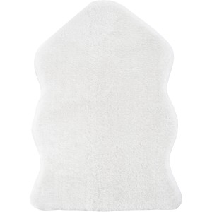 Weißer Teppich Lambskin (55x80 cm) in Felloptik, ideal als Bettvorleger oder Deko.