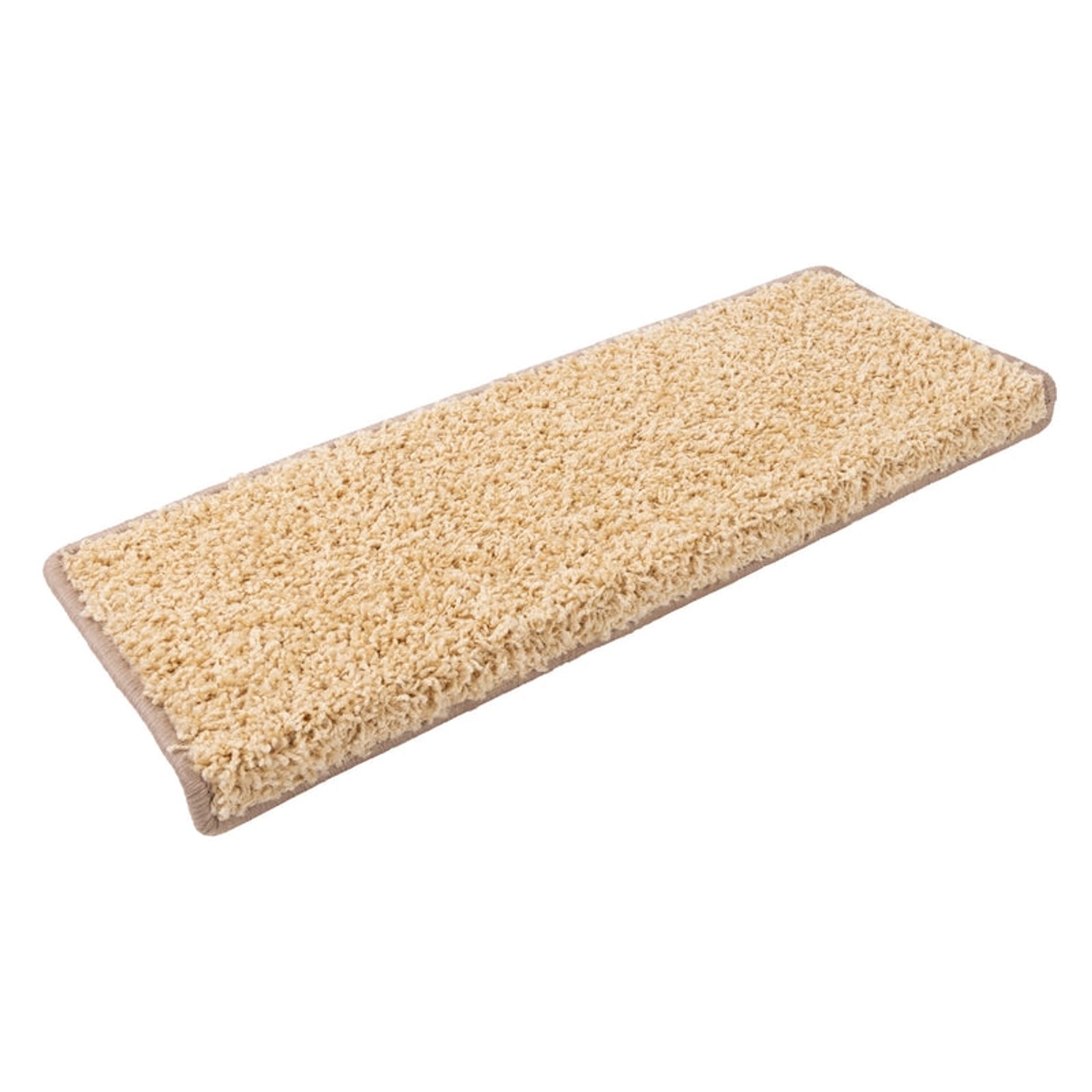 KARAT Shaggy Stufenmatte Barcelona Rechteckig 23,5 x 65 cm Beige günstig online kaufen