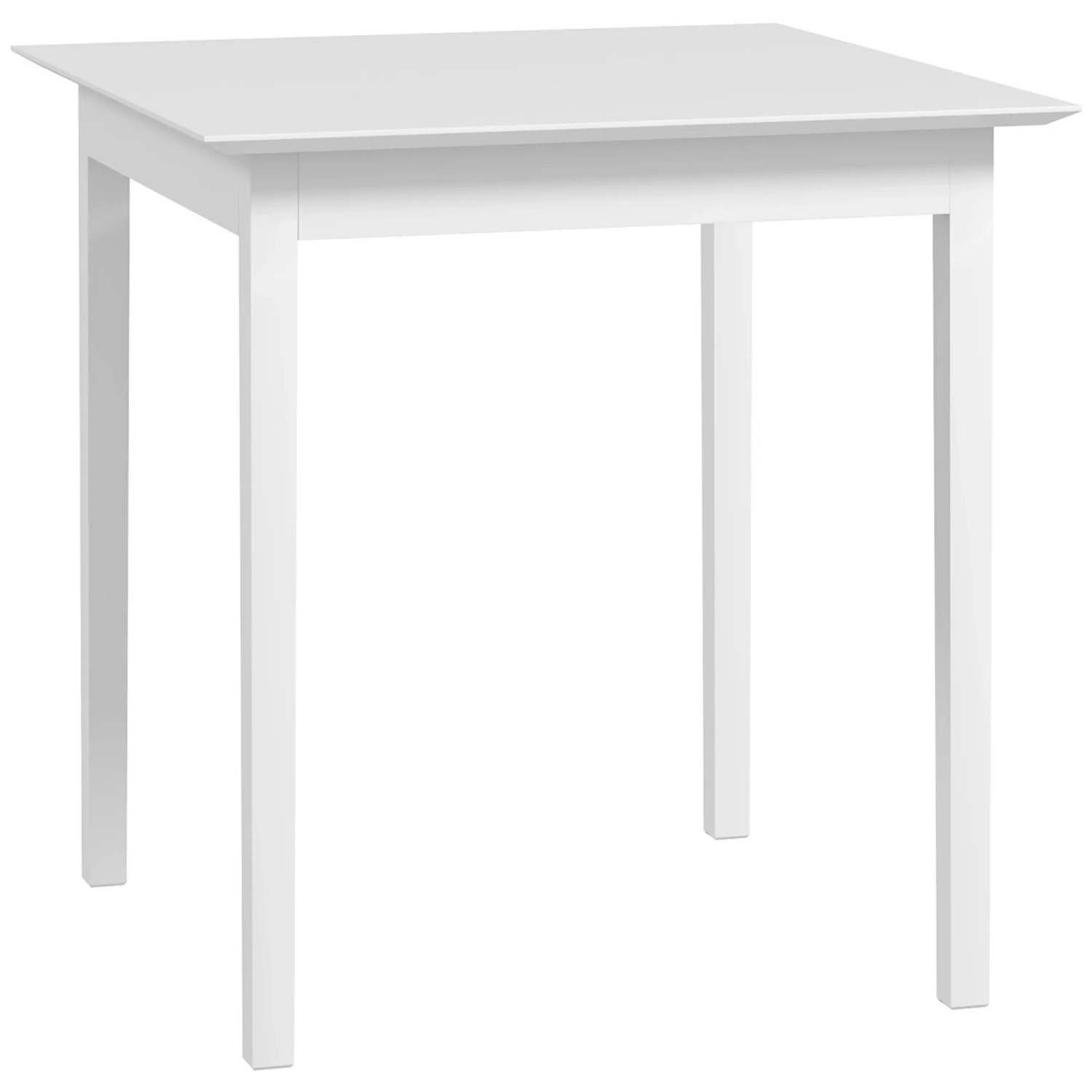 HOMCOM Esstisch für 2 Personen Kiefernholz Weiß 75L x 75B x 76H cm