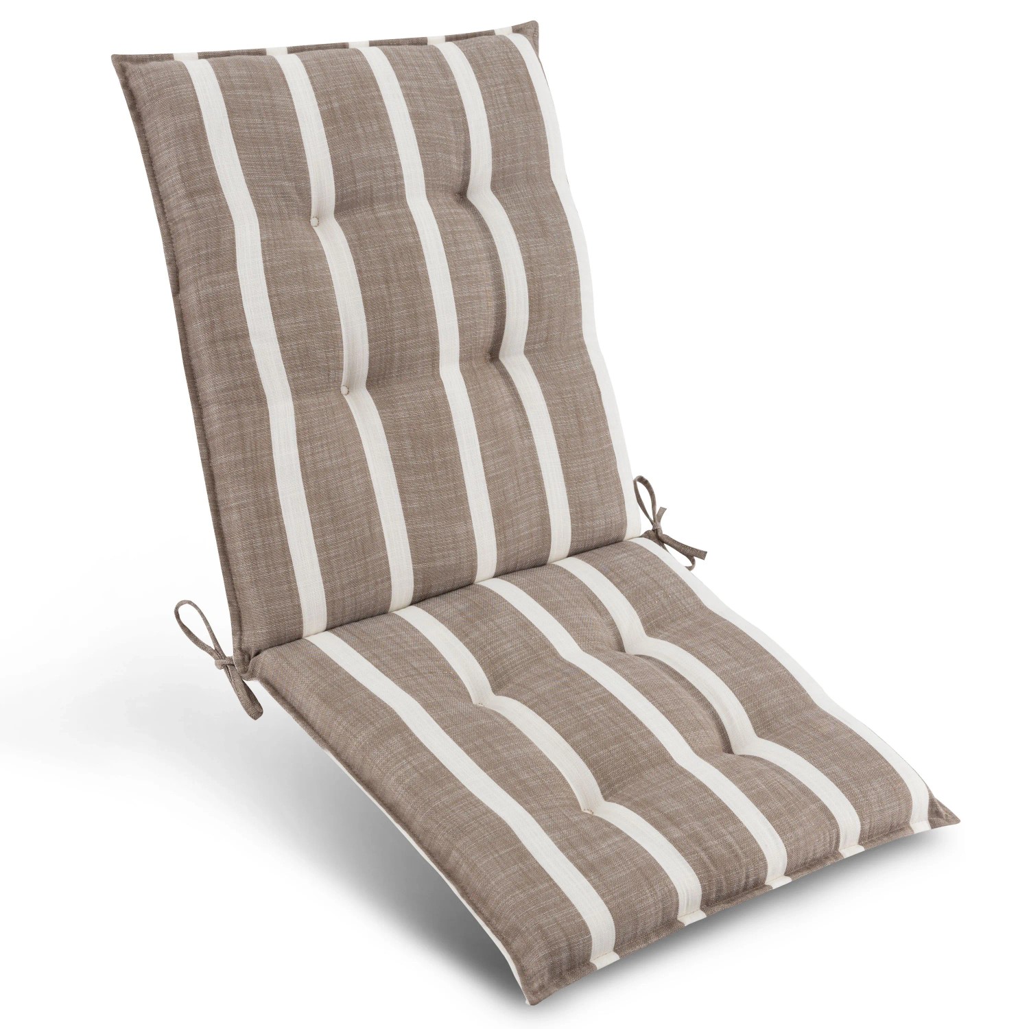 Beautissu Sun-NL Niederlehner 105x50x8cm Beige-Weiß-Gestreift