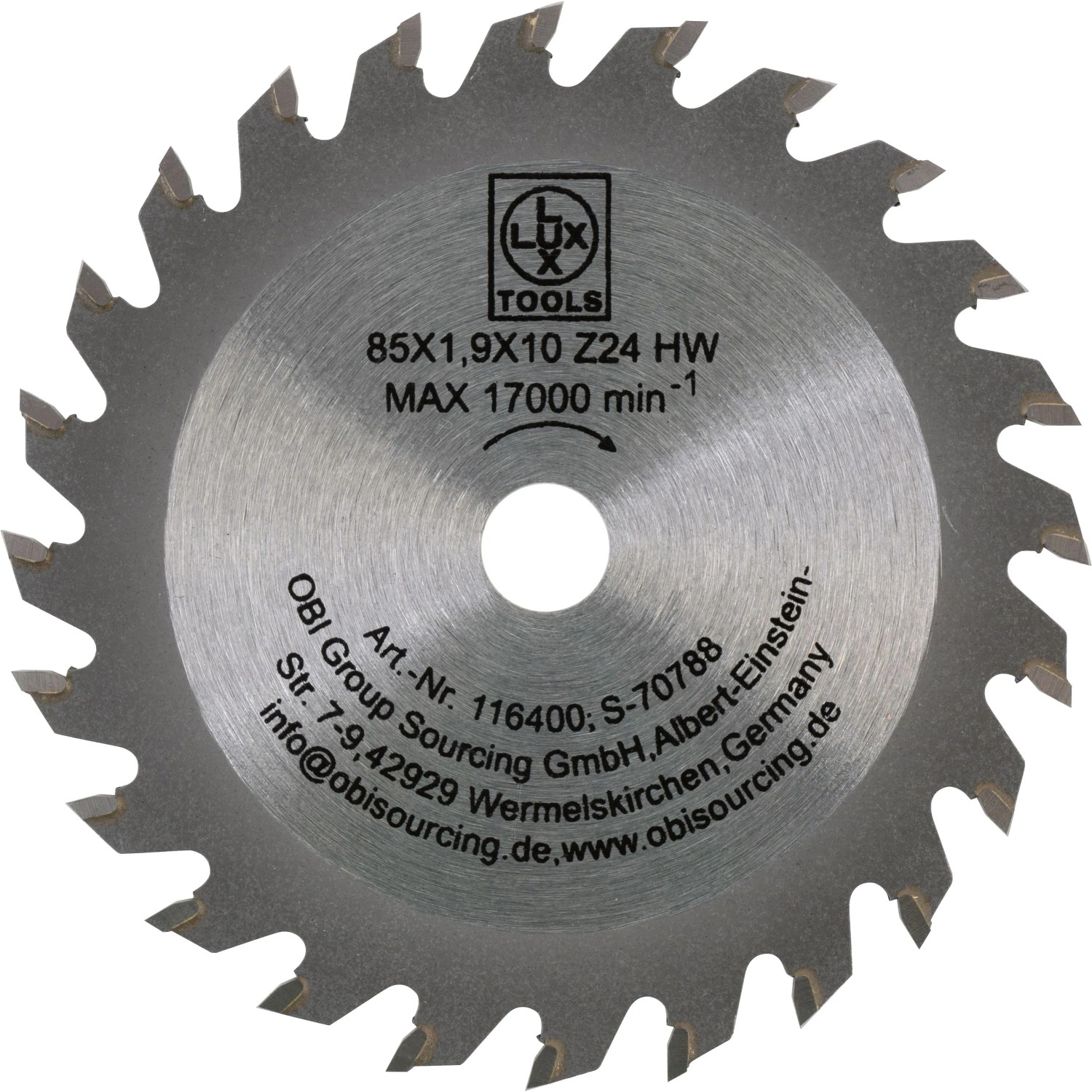 LUX-TOOLS HM Kreissägeblatt 24 Z 85 mm x 10 mm