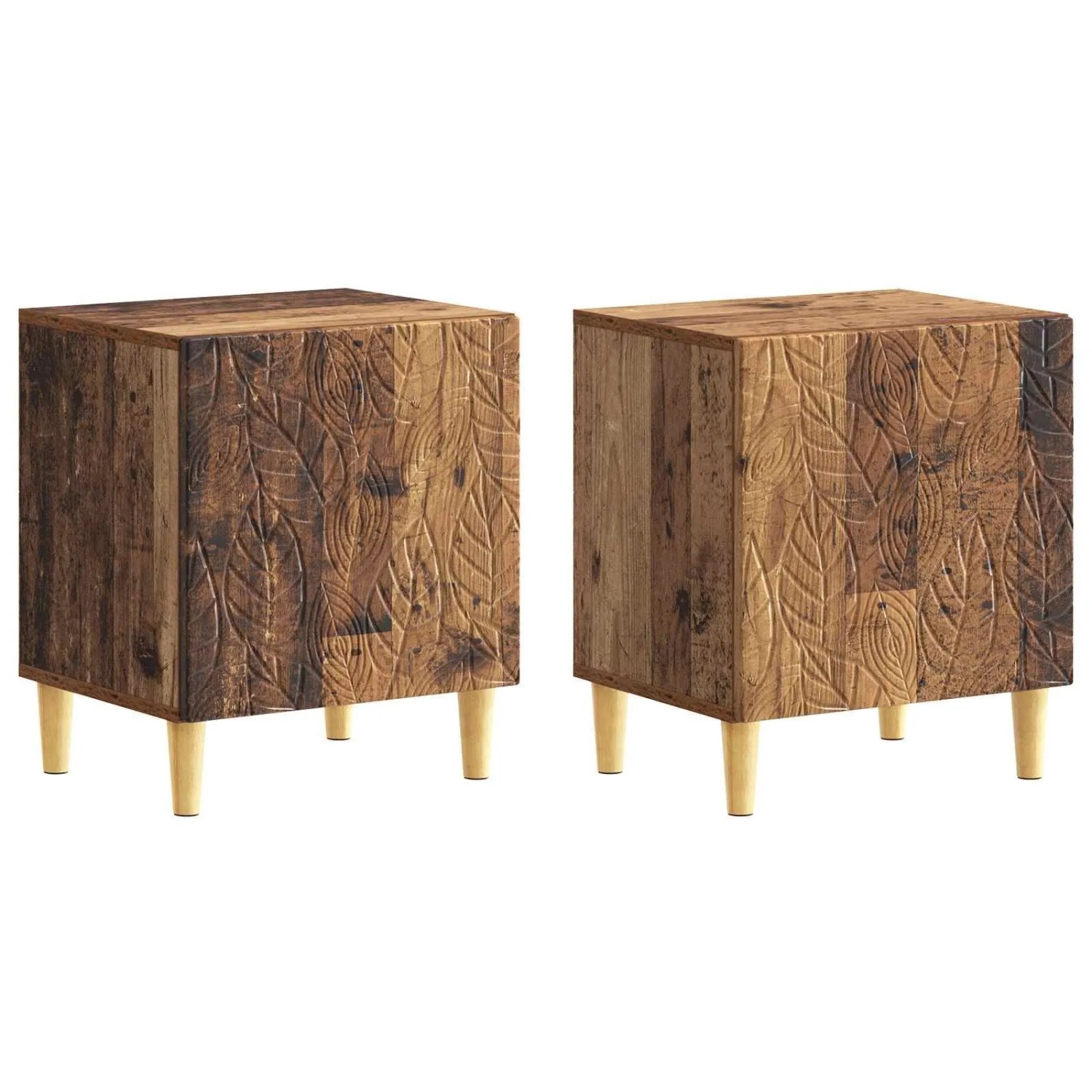 vidaXL Nachttisch 2 Stk Altholz 43 x 34,5 x 50 cm Holzwerkstoff 895042