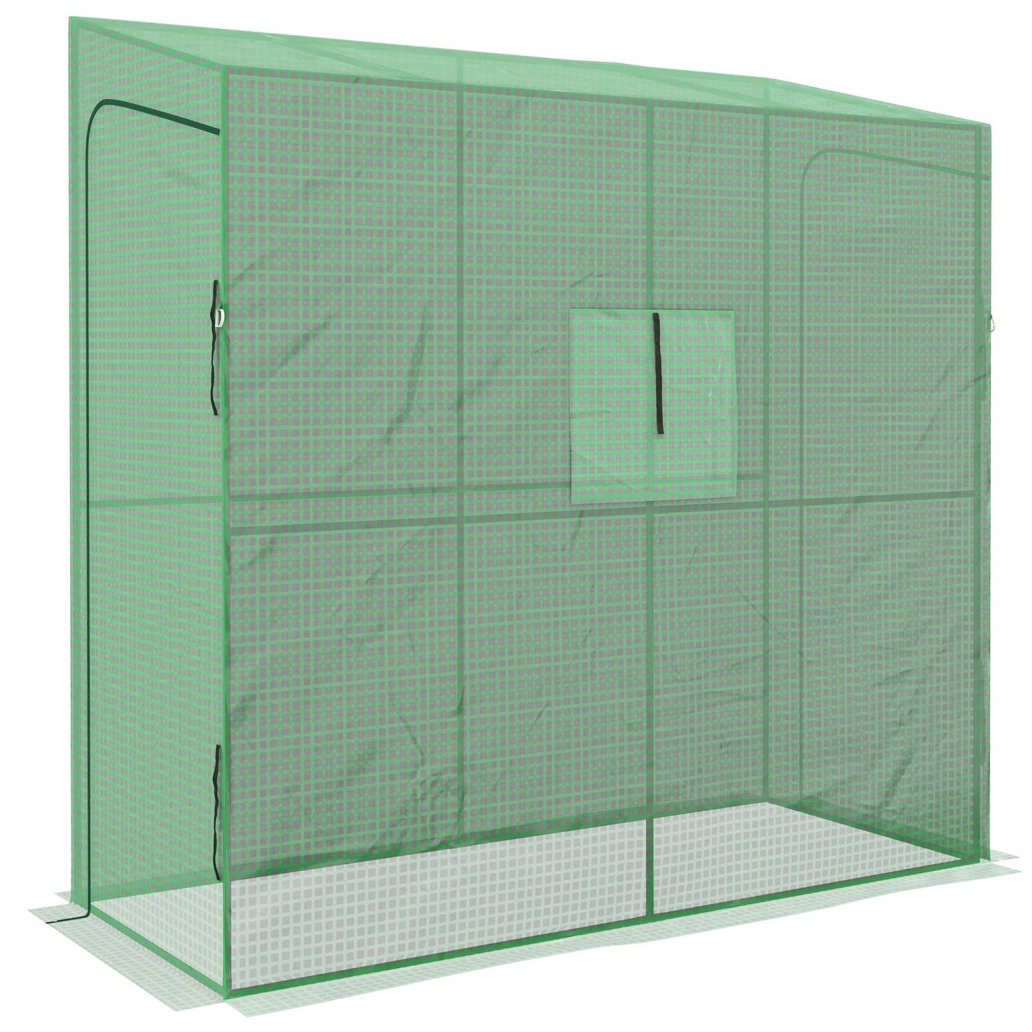 Furnicato Anlehn-gewächshaus Frühbeet Treibhaus 200x80x200 Cm Grün
