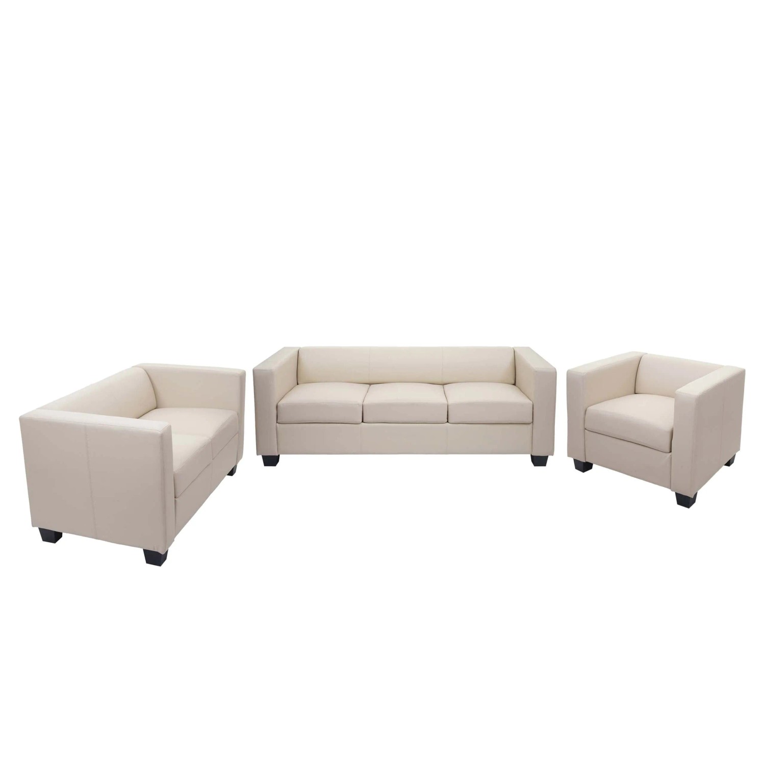 MCW 3-2-1 Sofagarnitur Lille Kunstleder Creme