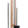 Wenko Stand WC-Garnitur Rivalta aus Bambus und Glas, mit WC-Bürste und Papierhalter.