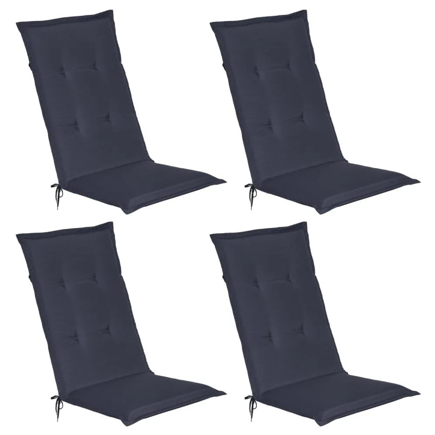 Beautissu Loft HL Hochlehner 120x50x6cm Dunkelblau 4tlg