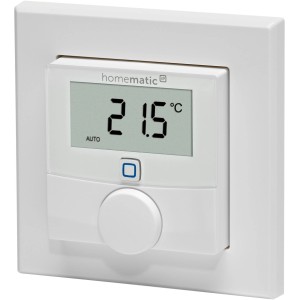 Homematic IP Wandthermostat mit Display und Drehregler zur Temperaturregelung.