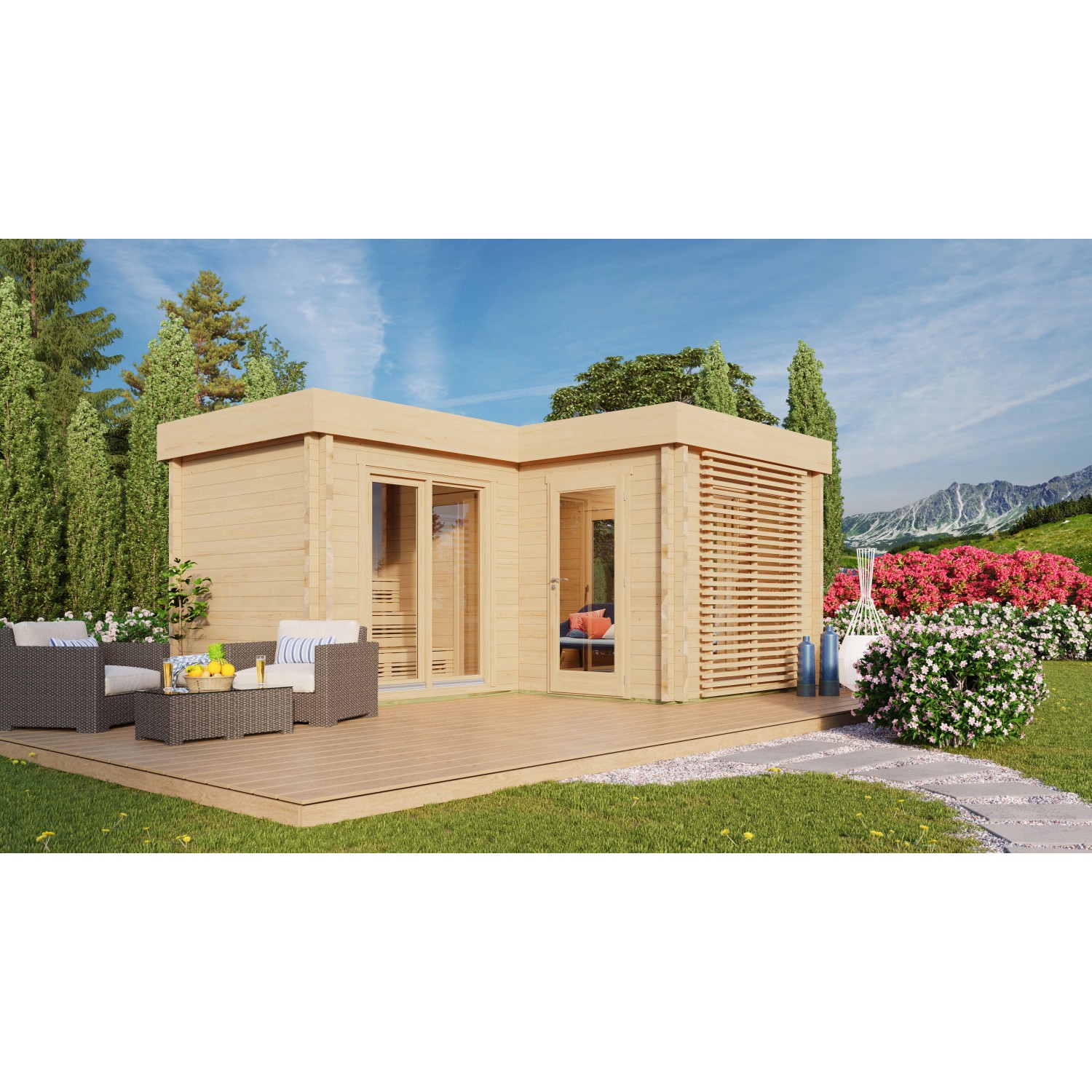 Fjordholz Saunahaus Modell Bene 90mm günstig online kaufen