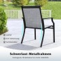 Costway 2er Set Gartenstühle Terrassenstühle Breite Sitzfläche Grau_5