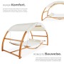 Tectake Hängematte Locarno Mit Holzgestell  Für 2 Personen Großes Sonnendach  Inkl  2 Kissen  328 x 160 x 171 50 cm Teak_2