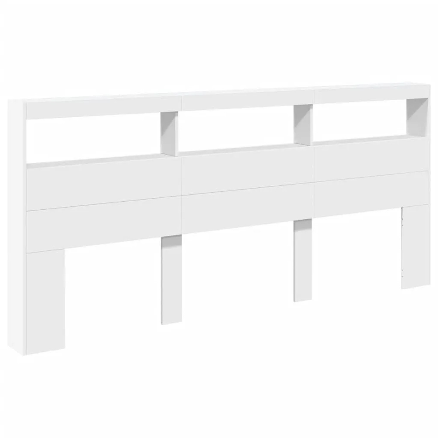 vidaXL LED-Kopfteil mit Ablagen Weiß 220x17x102 cm 839224