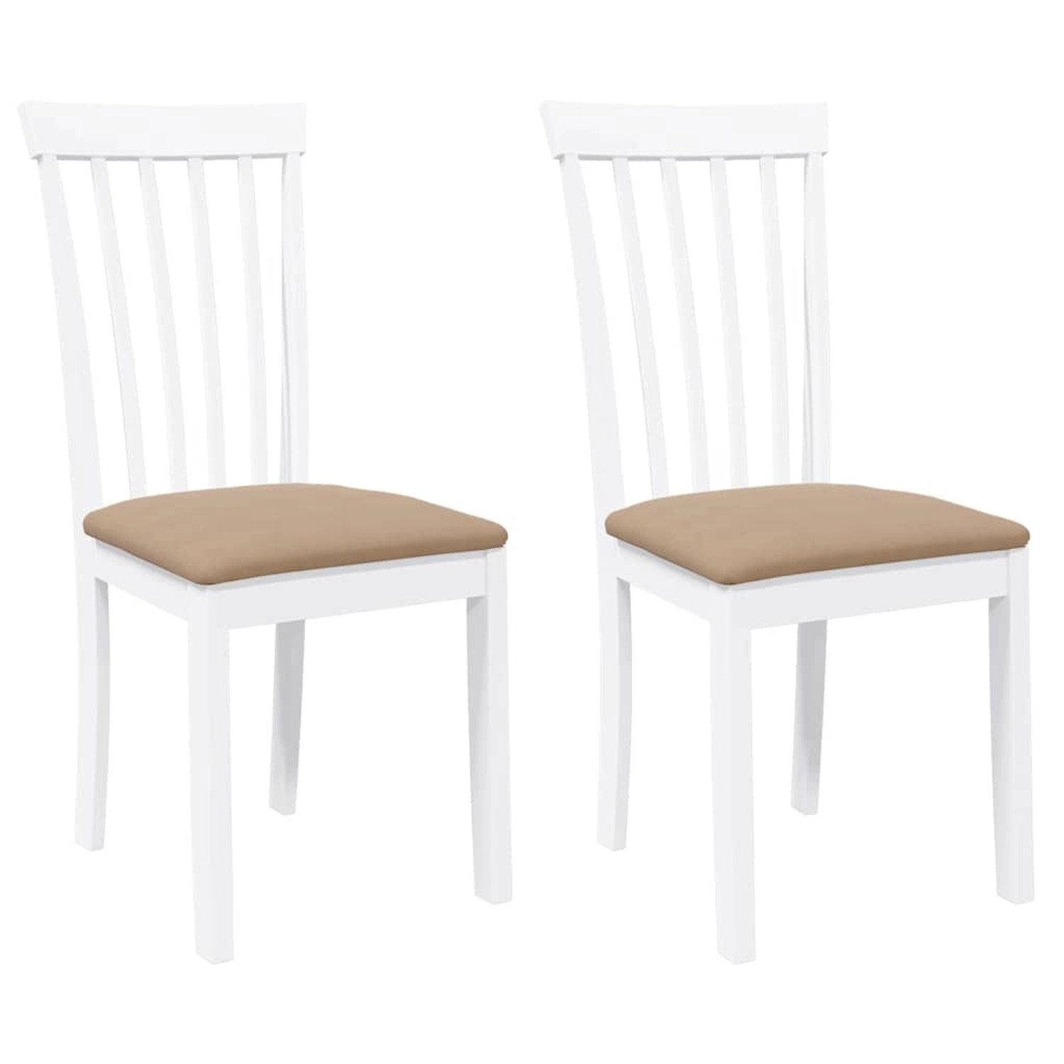 vidaXL Esszimmerstühle mit Kissen 2 Stk Weiß Massivholz Gummibaum 4102394 günstig online kaufen