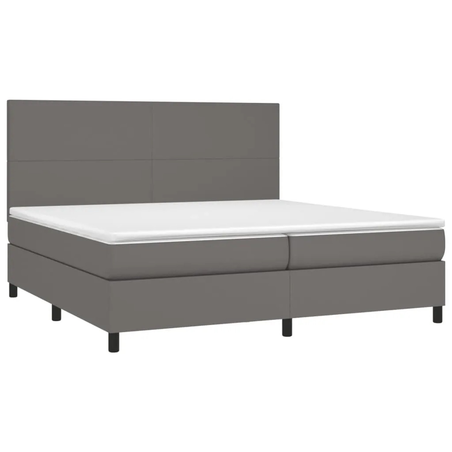 vidaXL Boxspringbett mit Matratze & LED Grau 200x200 cm Kunstleder 3135847 günstig online kaufen