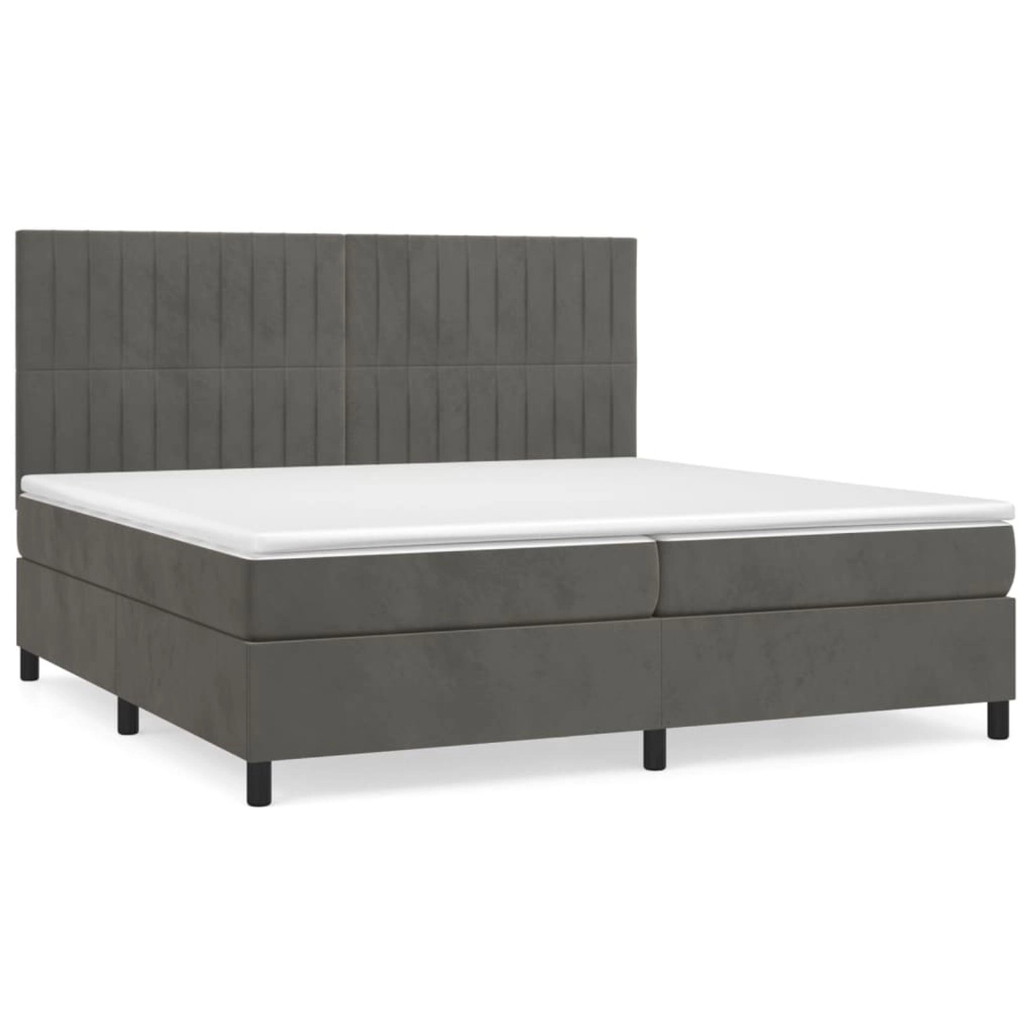 vidaXL Boxspringbett mit Matratze Dunkelgrau 200x200 cm Samt1466081 günstig online kaufen