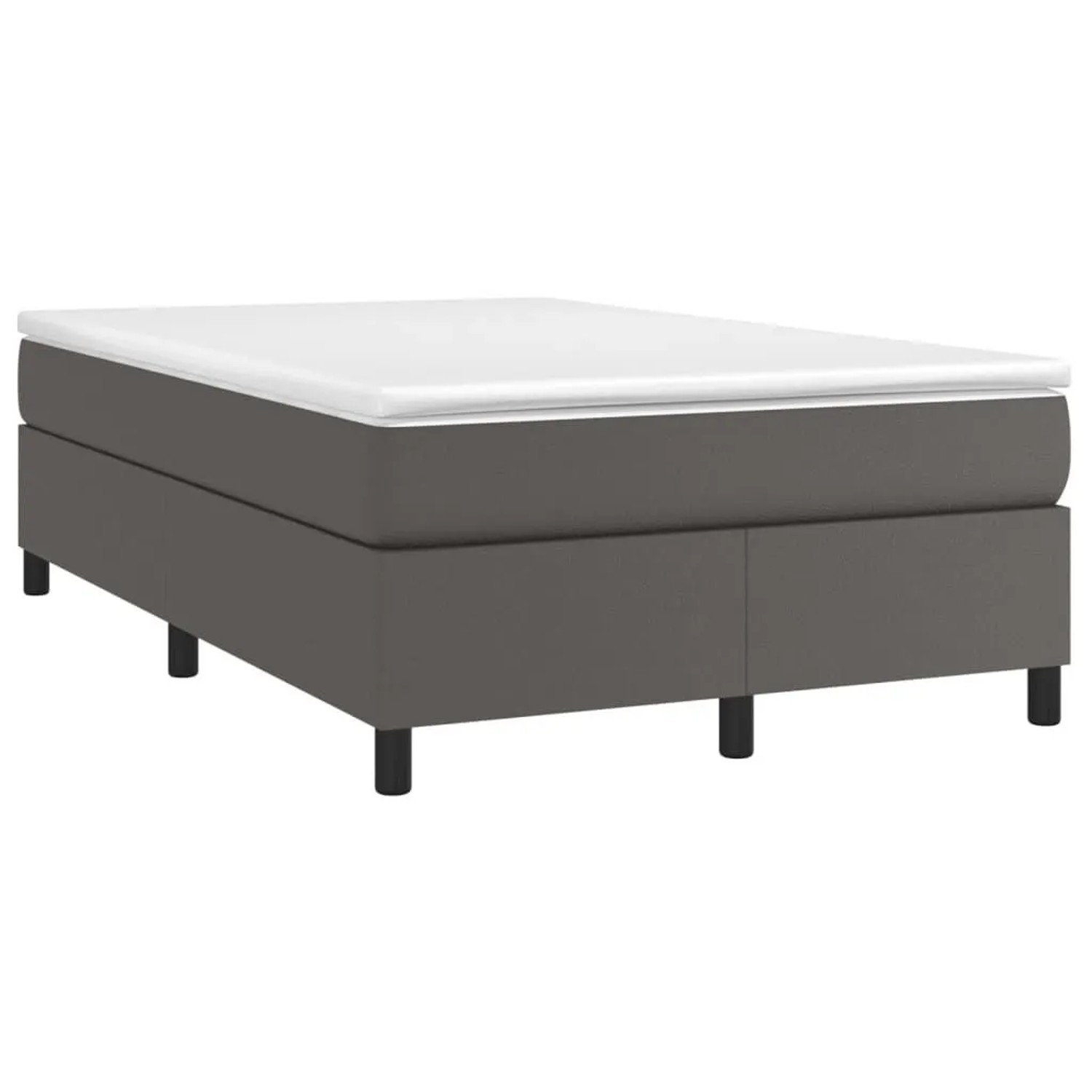 vidaXL Boxspringbett mit Matratze Grau 120x200 cm Kunstleder 3144600 günstig online kaufen