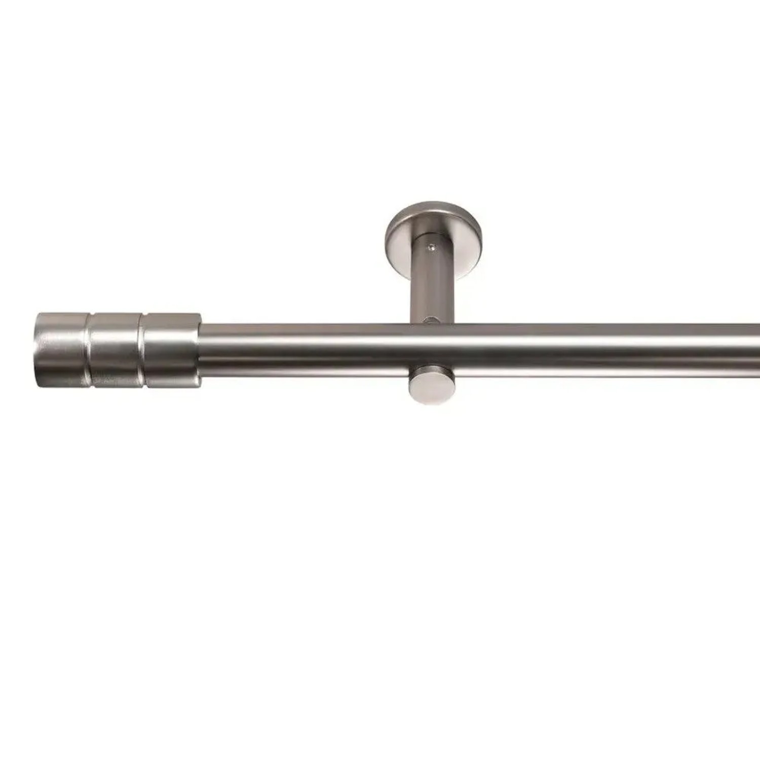 Deco-Raum Gardinenstange nach Maß 1-Lauf Zylinder Ø 25mm Edelstahl-optik 230cm