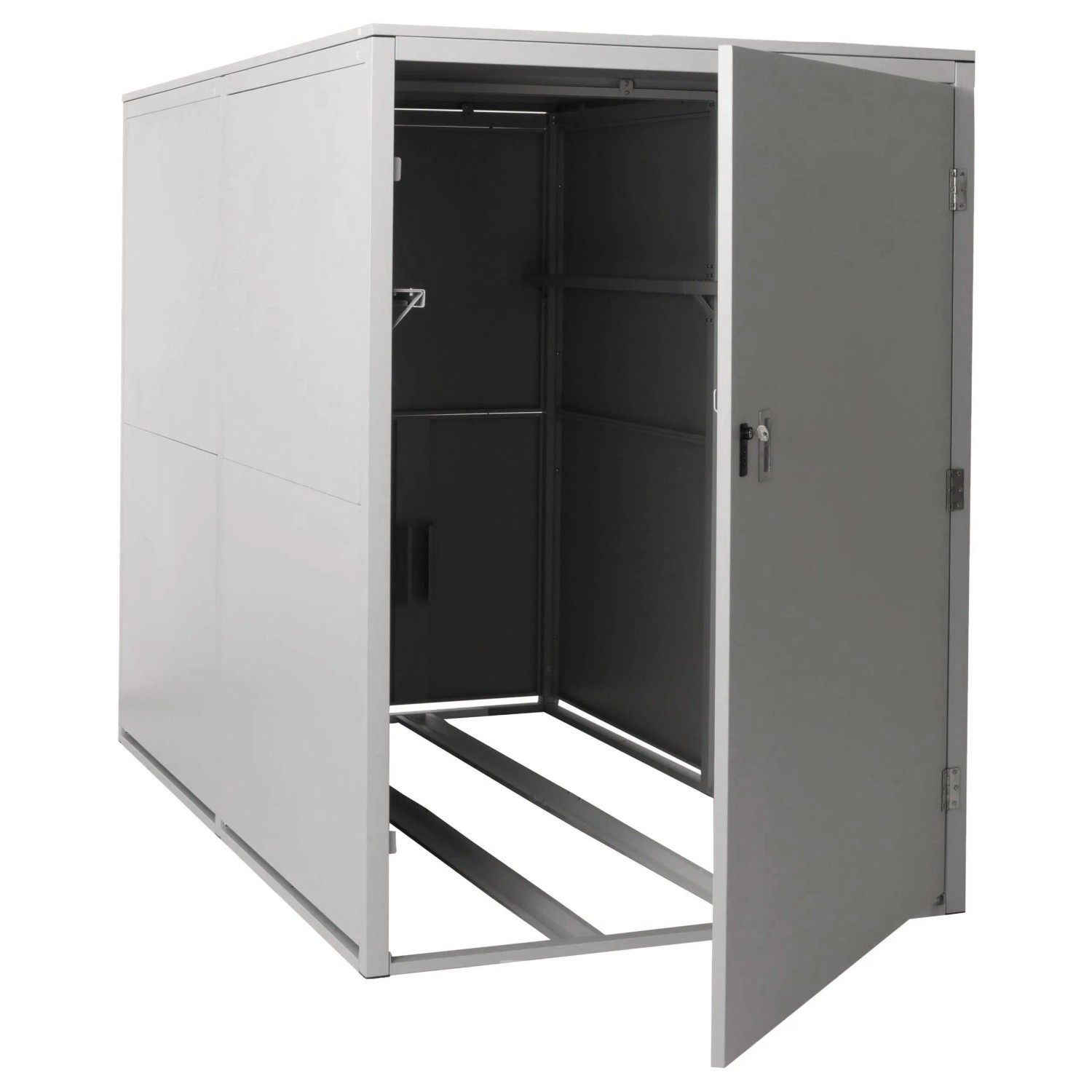 MCW 2er-Fahrradgarage L56c Abschließbar Metall 160x113x209cm Hellgrau