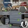 Grauer Trutzi Werkzeugwagen mit 6 Schubladen, Rollen und Kantenleiste für Werkstatt & Garage.