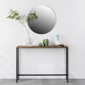 SoBuy Konsolentisch FSB19-XL-N im Vintage-Stil mit Holzplatte und schwarzem Metallgestell.