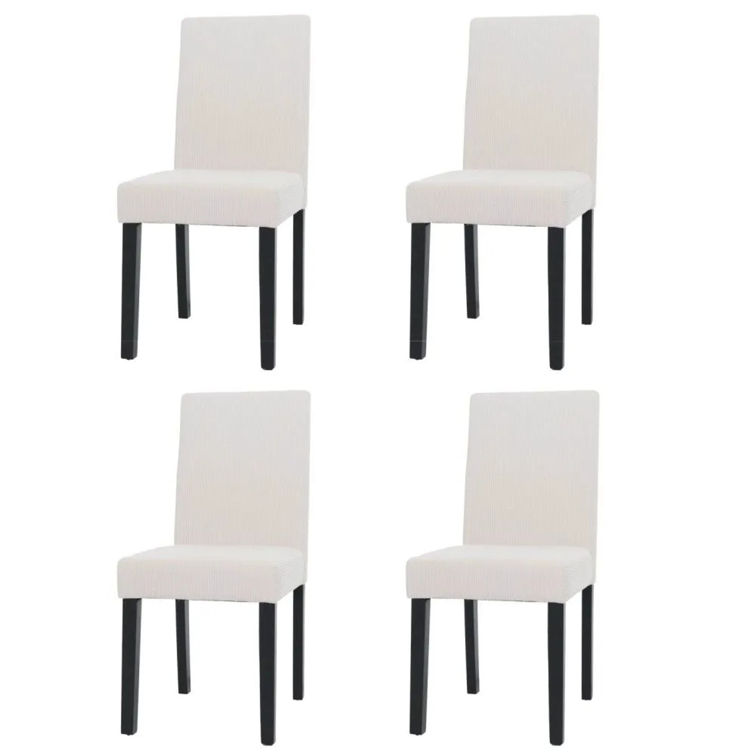 MCW Esszimmerstuhl Littau Cord 4er-Set Creme Dunkle Beine