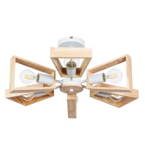 ARTE LAMP Deckenleuchte mit Holzrahmen und fünf Leuchten für Wohnzimmer, Küche und Schlafzimmer.