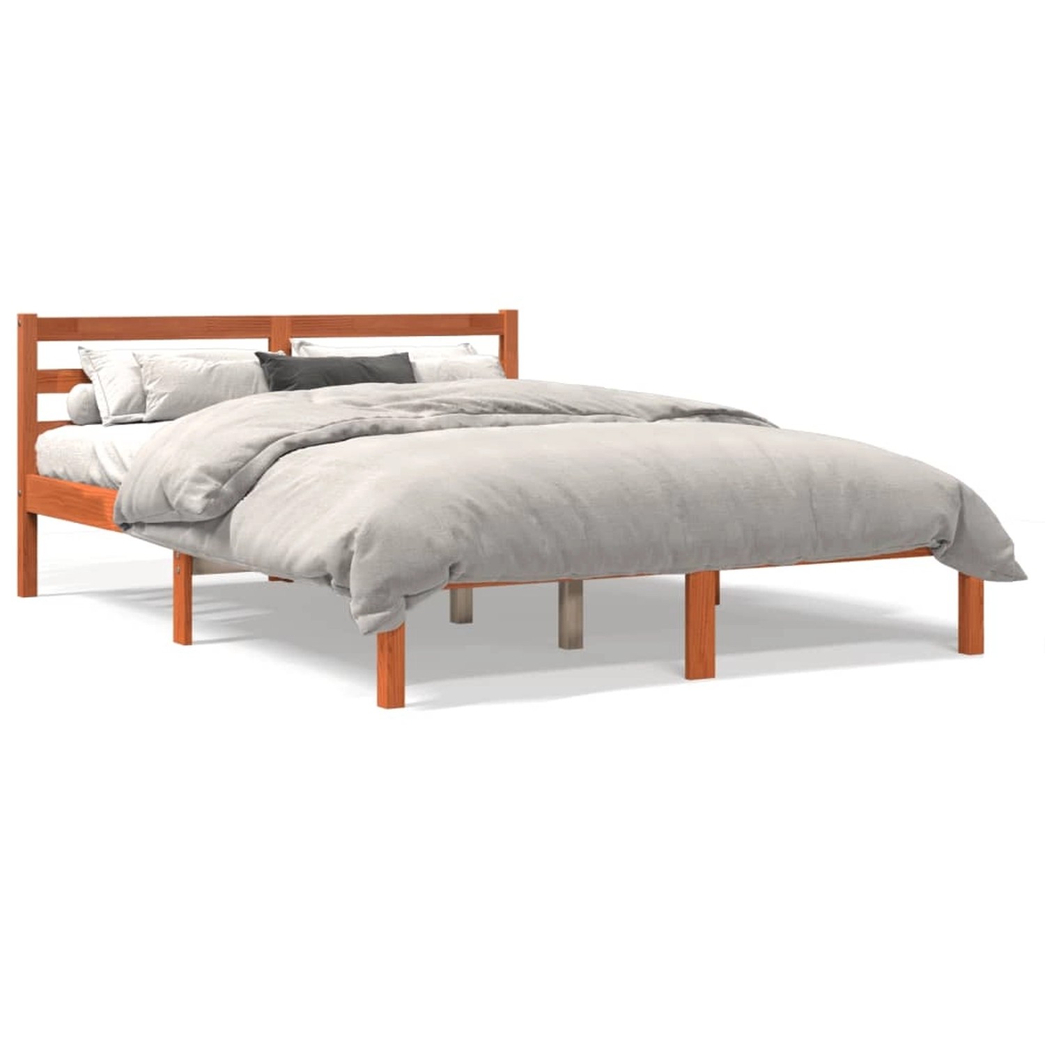 vidaXL Massivholzbett ohne Matratze Wachsbraun 140x190 cm Kiefernholz 84414 günstig online kaufen