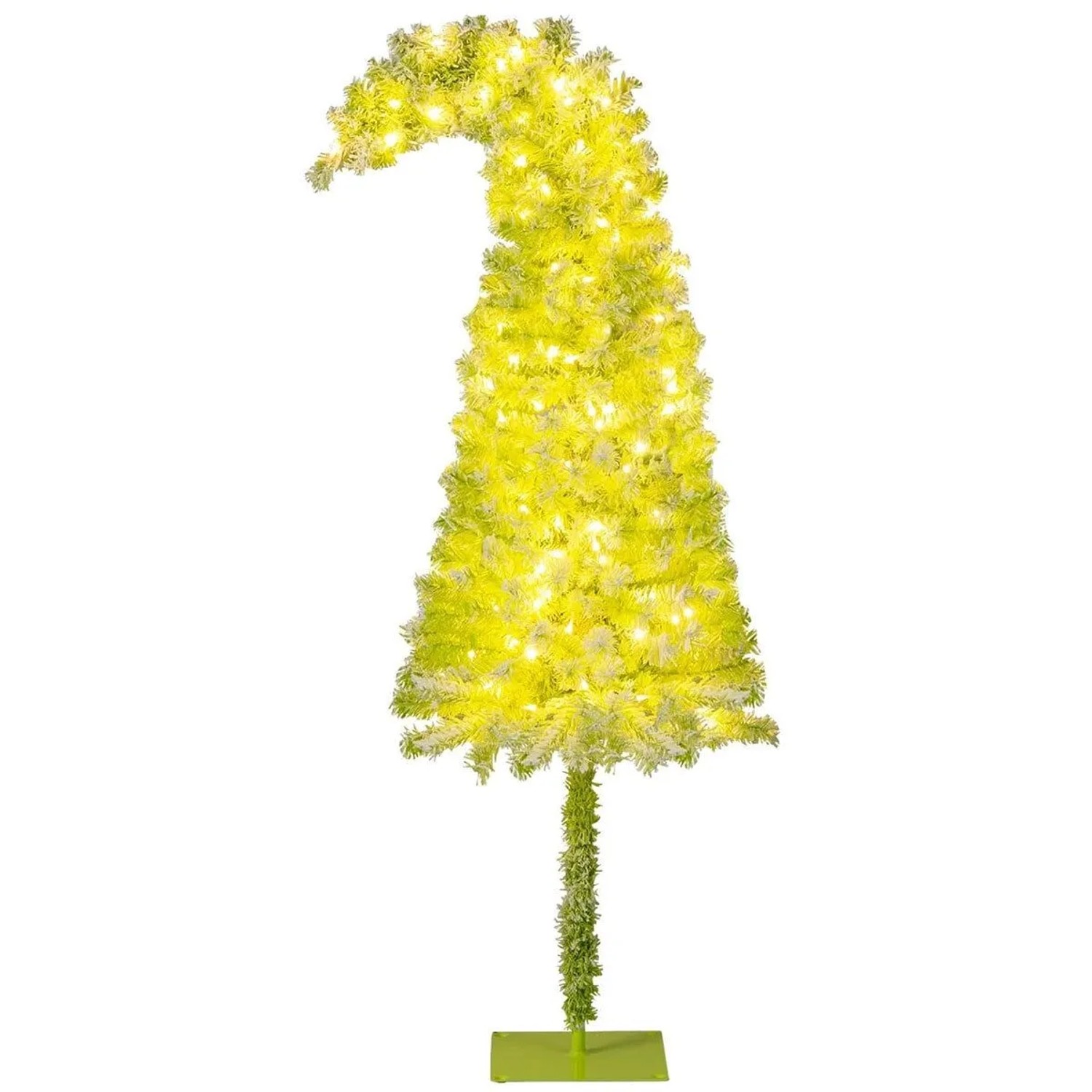 Costway Künstlicher Weihnachtsbaum mit Beleuchtung und Schnee 180cm