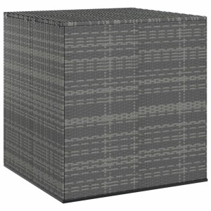 Graue VidaXL Garten-Kissenbox aus PE-Rattan, 100x97,5x104 cm. Universalbox für Gartenmöbel.