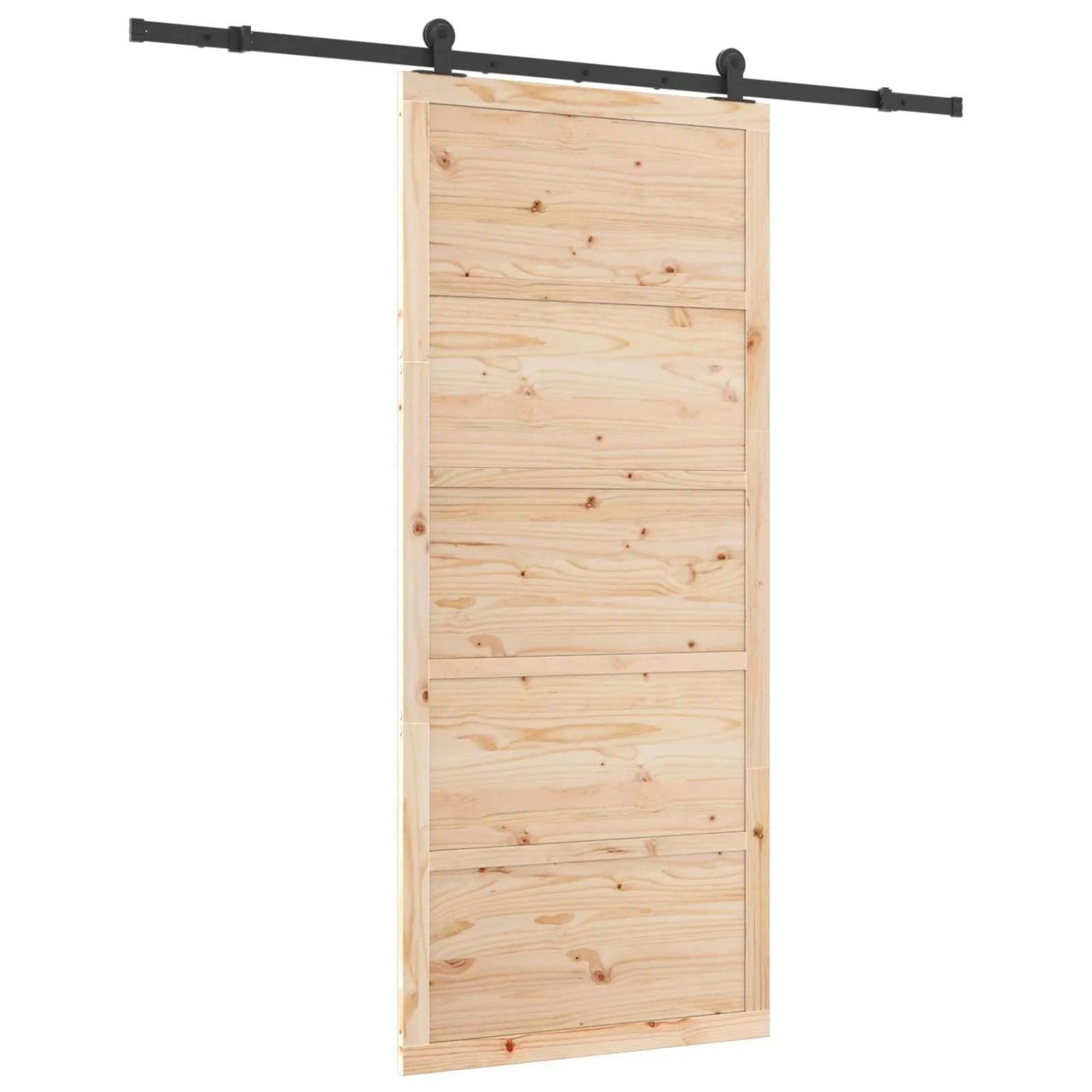 vidaXL Schiebetür Natur 90 x 208 cm Massives Kiefernholz 3445612