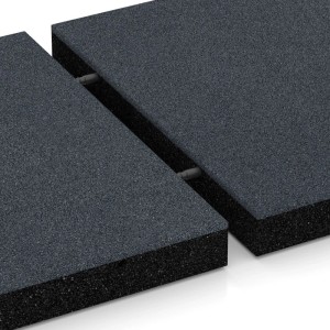 WARCO Fallschutzplatten, 50x50 cm, Schiefergrau, verbunden mit Steckverbindern.