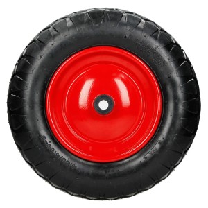 ECD Germany 4Er Set Schubkarrenrad Luftbereift mit Achse 4,80-4,00-8 390 mm