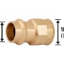 Press-Übergangsmuffe aus Rotguss, 18 mm x 18,6 mm (Rp 1/2), für Kupferrohre.
